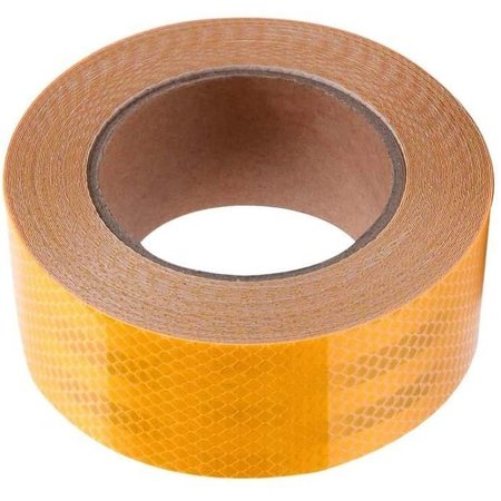 ABRAMS 2" in x 50' ft Diamond Trailer Truck Conspicuity DOT Class 2 Reflective Safety Tape - Yellow DOTC2 2 x 50-Y